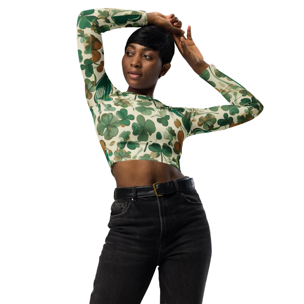 Cloverfield Reverie on Long Sleeve Crop Top — Front