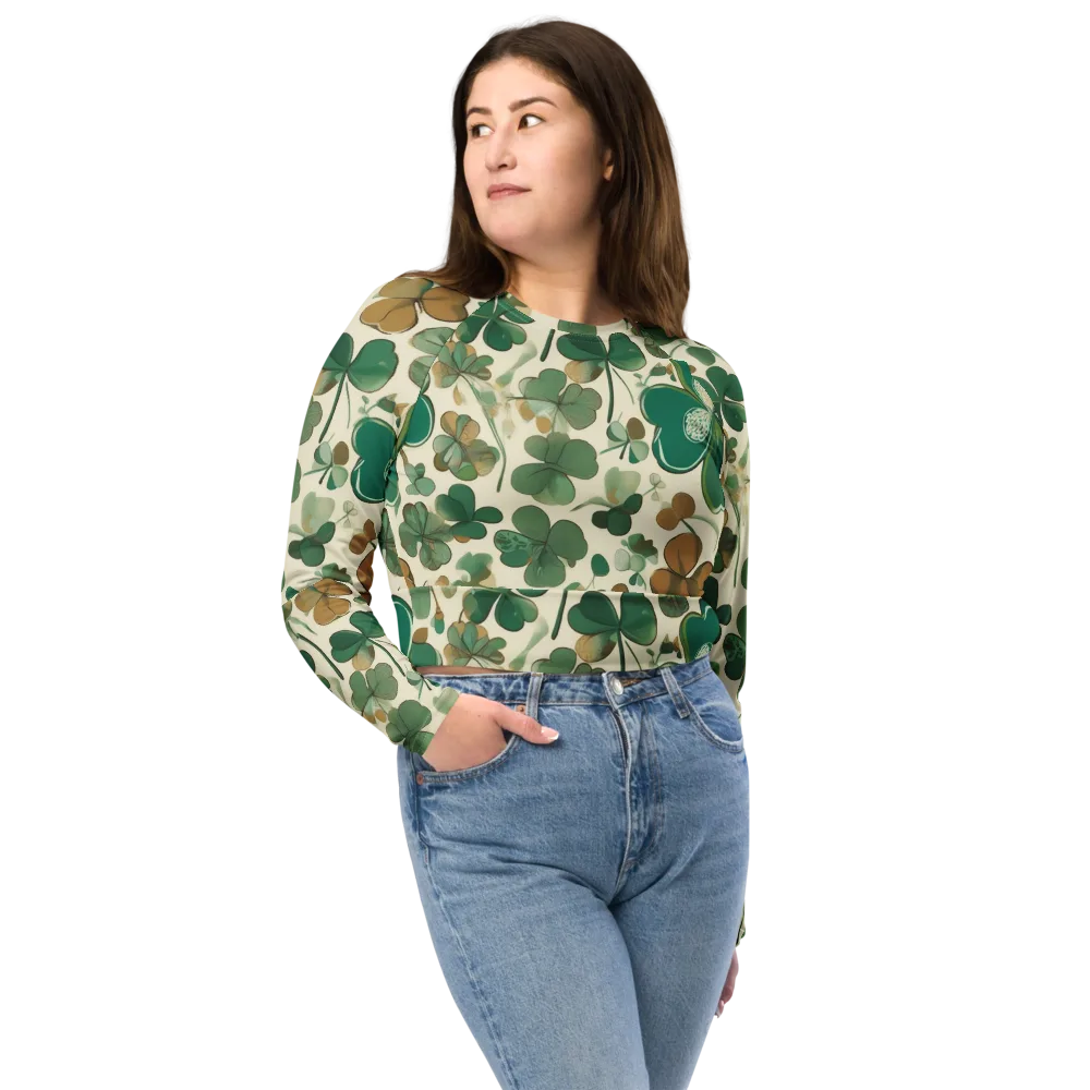 Cloverfield Reverie on Long Sleeve Crop Top — Front
