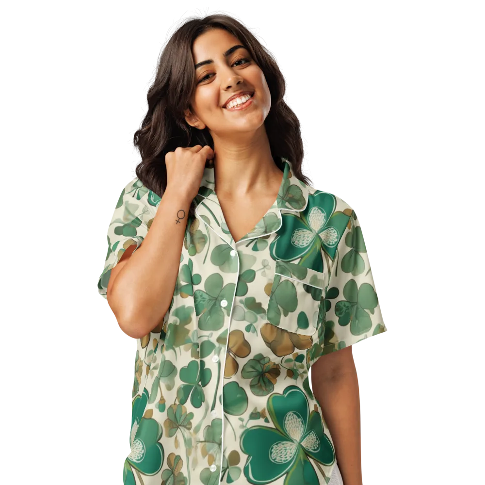 Cloverfield Reverie on Women's Short Sleeve Pajama Top — Front