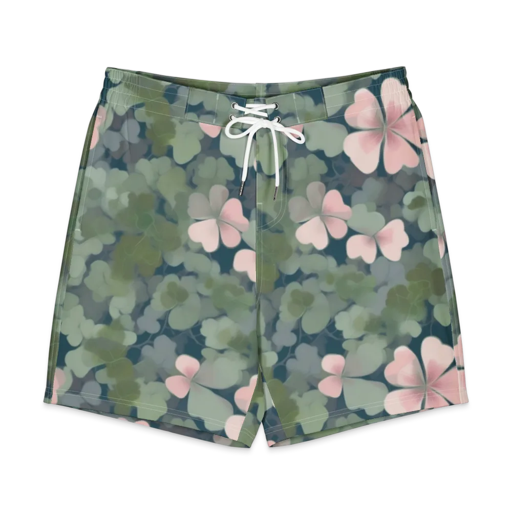 Moonlit Petal Drift on Men's Board Shorts — Front