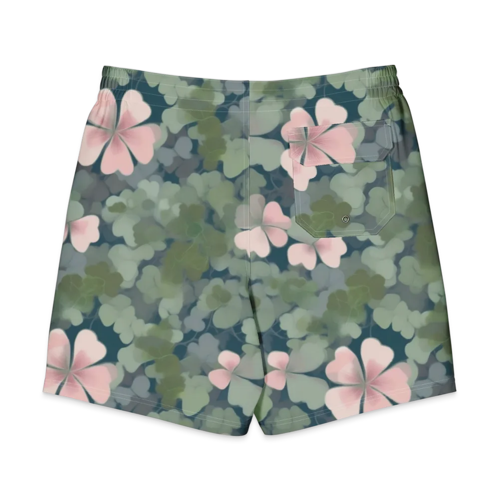 Moonlit Petal Drift on Men's Board Shorts — Back