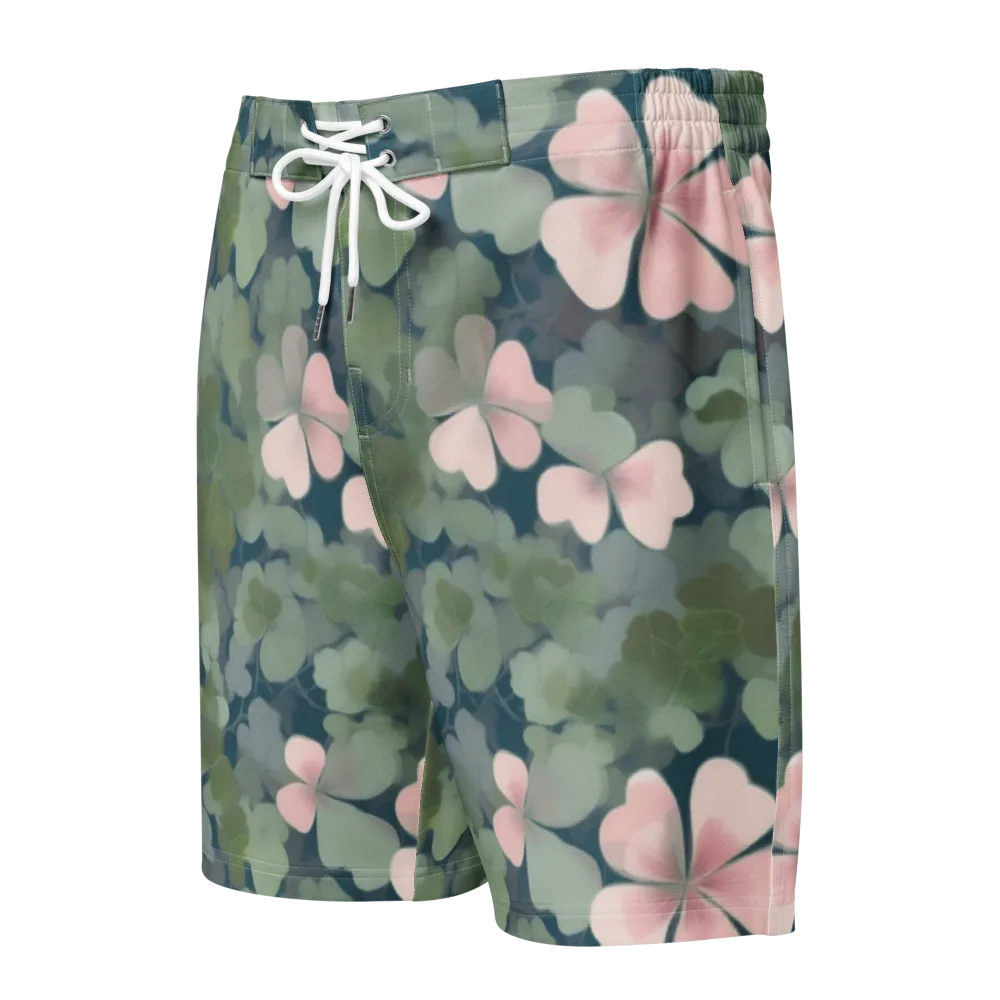Moonlit Petal Drift on Men's Board Shorts — Front