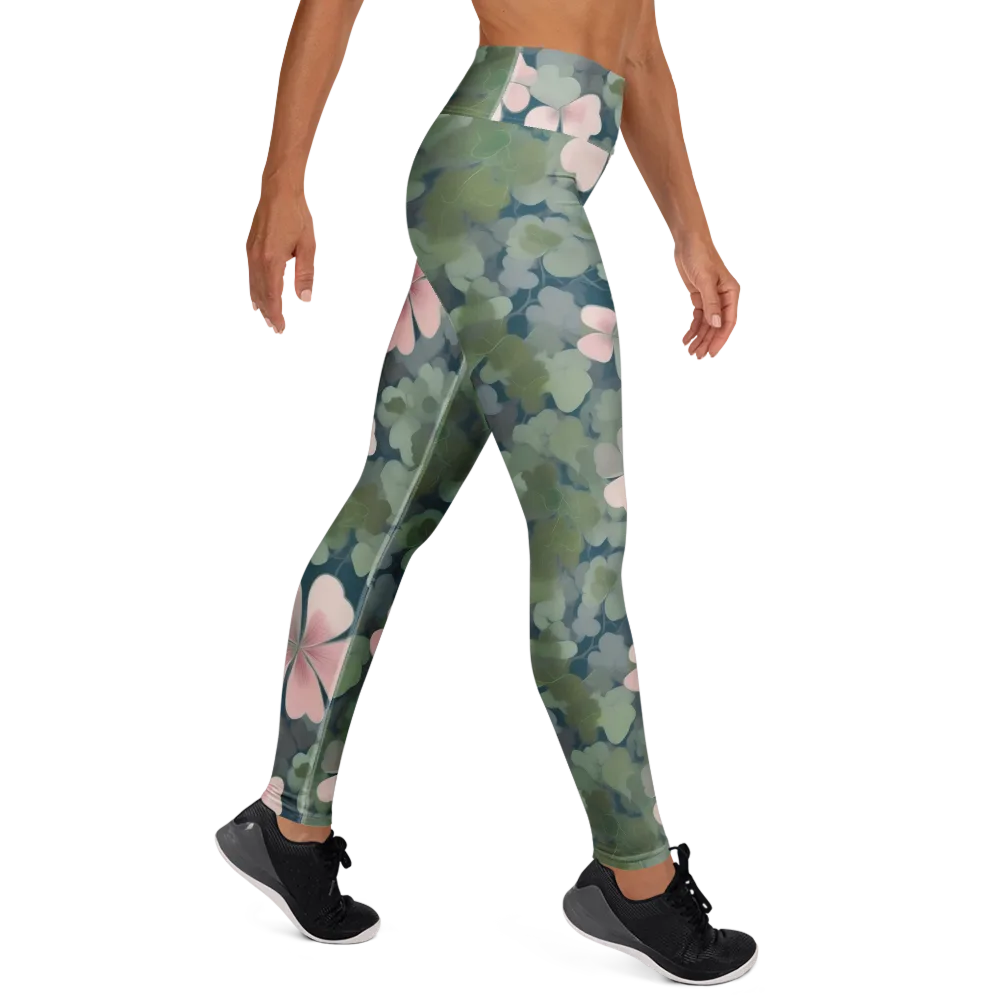 Moonlit Petal Drift on Yoga Leggings — Right