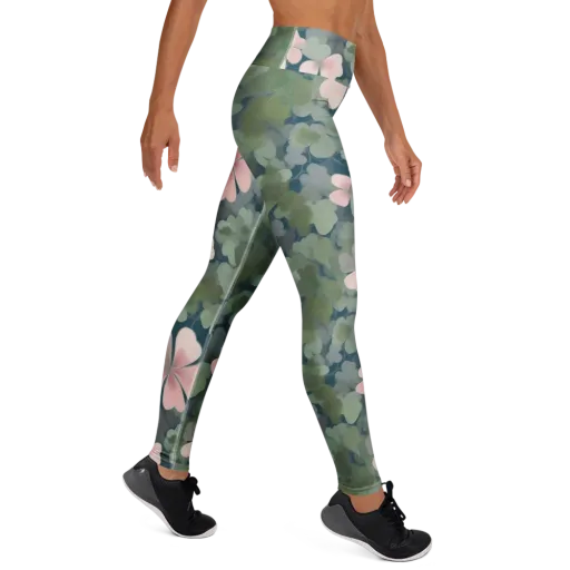 Moonlit Petal Drift on a Yoga Leggings