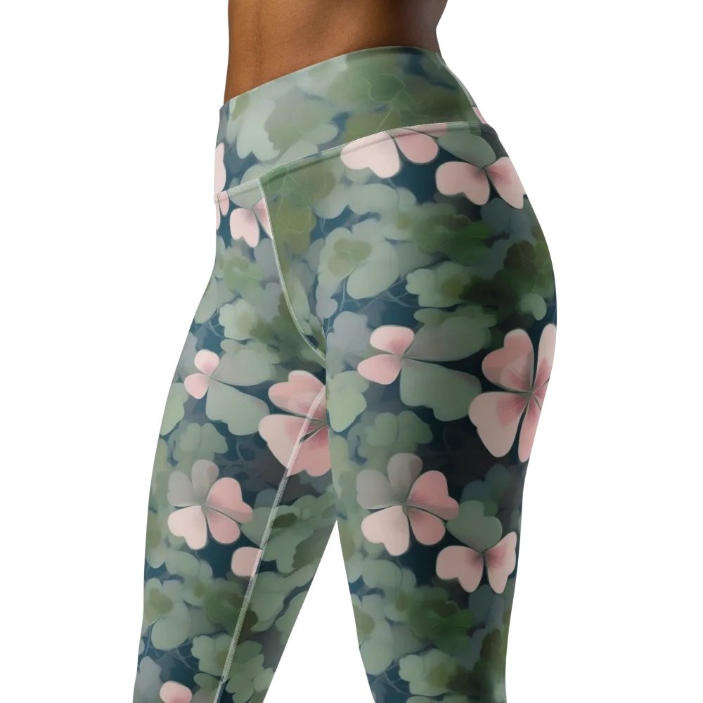 Moonlit Petal Drift on Yoga Leggings — Left Front