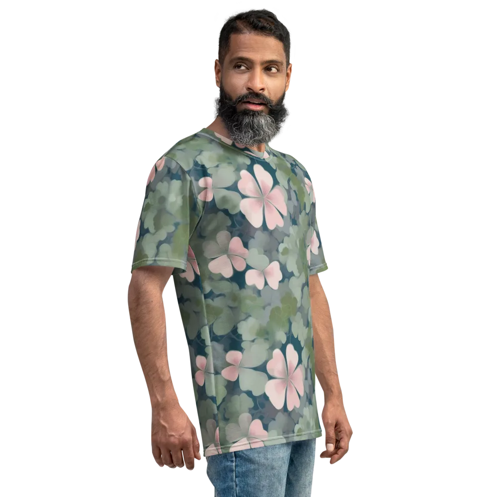Moonlit Petal Drift on Men's Crew Neck T-Shirt — Right