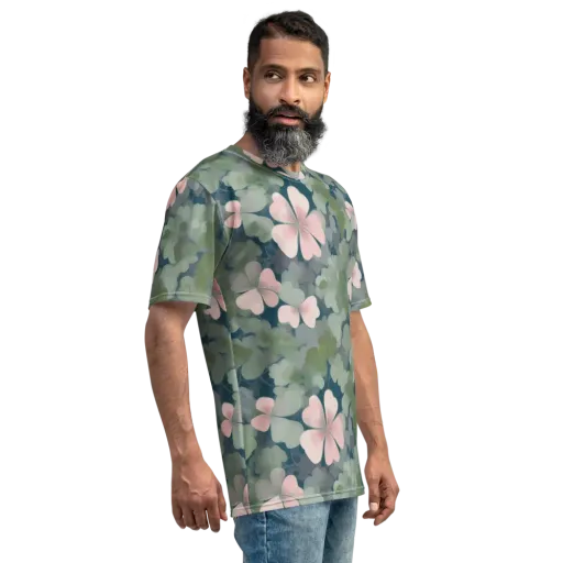 Moonlit Petal Drift on a Men's Crew Neck T-Shirt