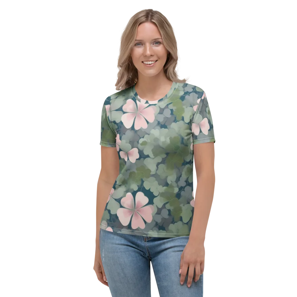 Moonlit Petal Drift on Women's Crew Neck T-Shirt — Front