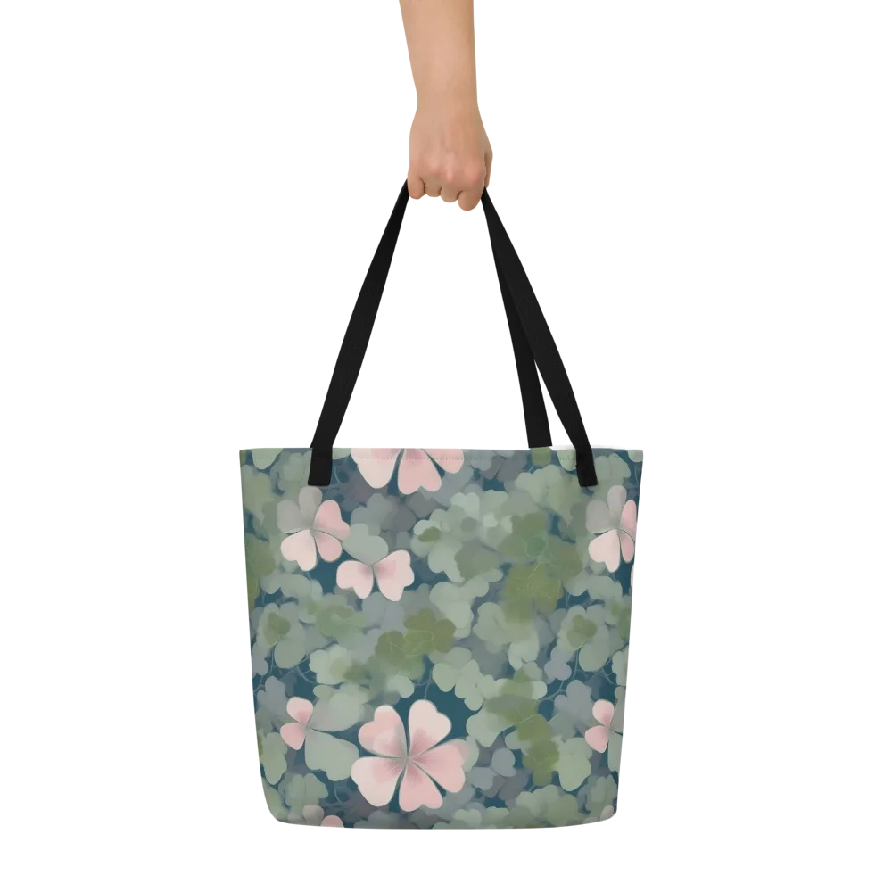 Moonlit Petal Drift on Large Tote Bag W/ Pocket — Front