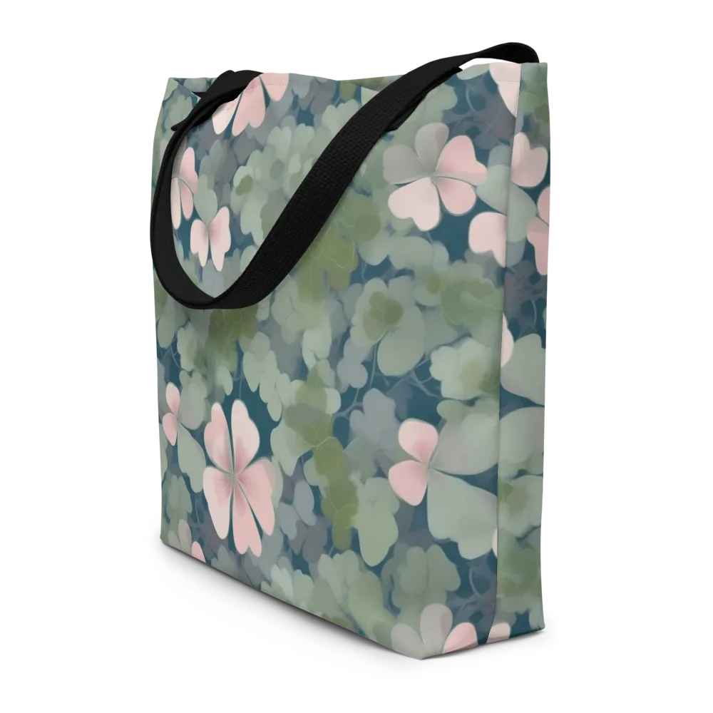 Moonlit Petal Drift on Large Tote Bag W/ Pocket — Front