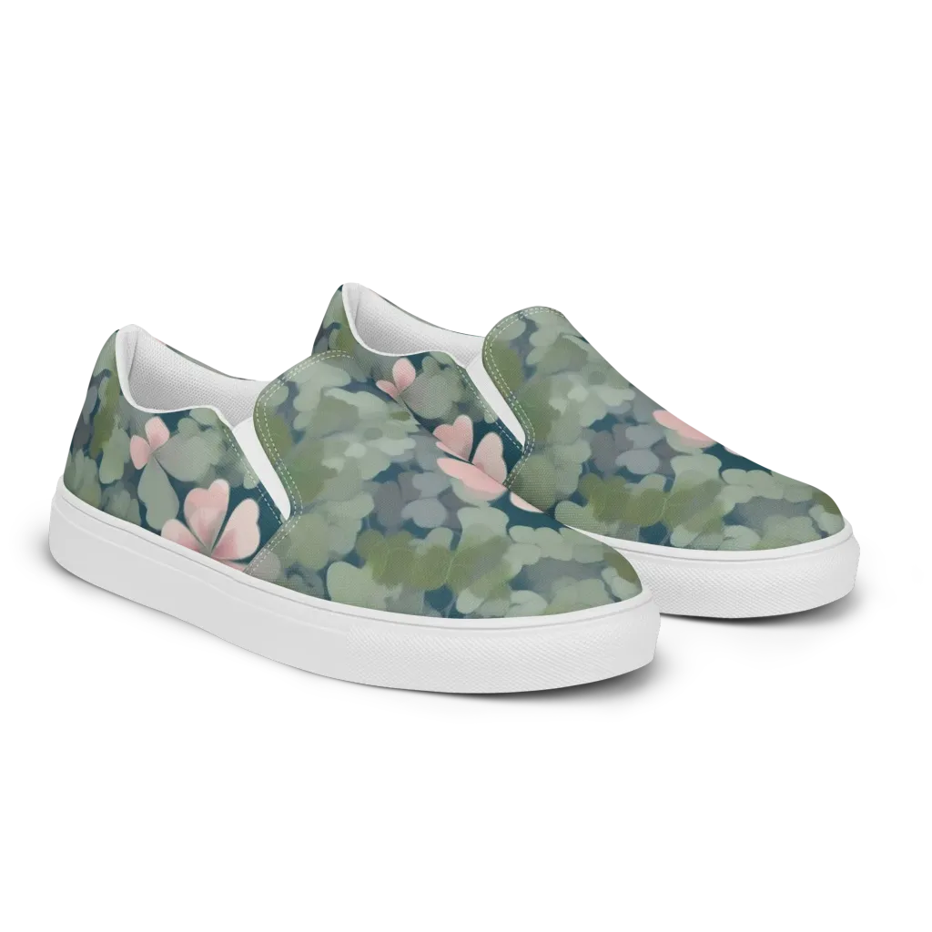 Moonlit Petal Drift on Women's Slip-On Canvas Shoes — Right Front