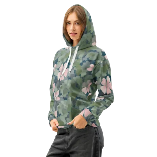 Moonlit Petal Drift on a Cotton Hoodie