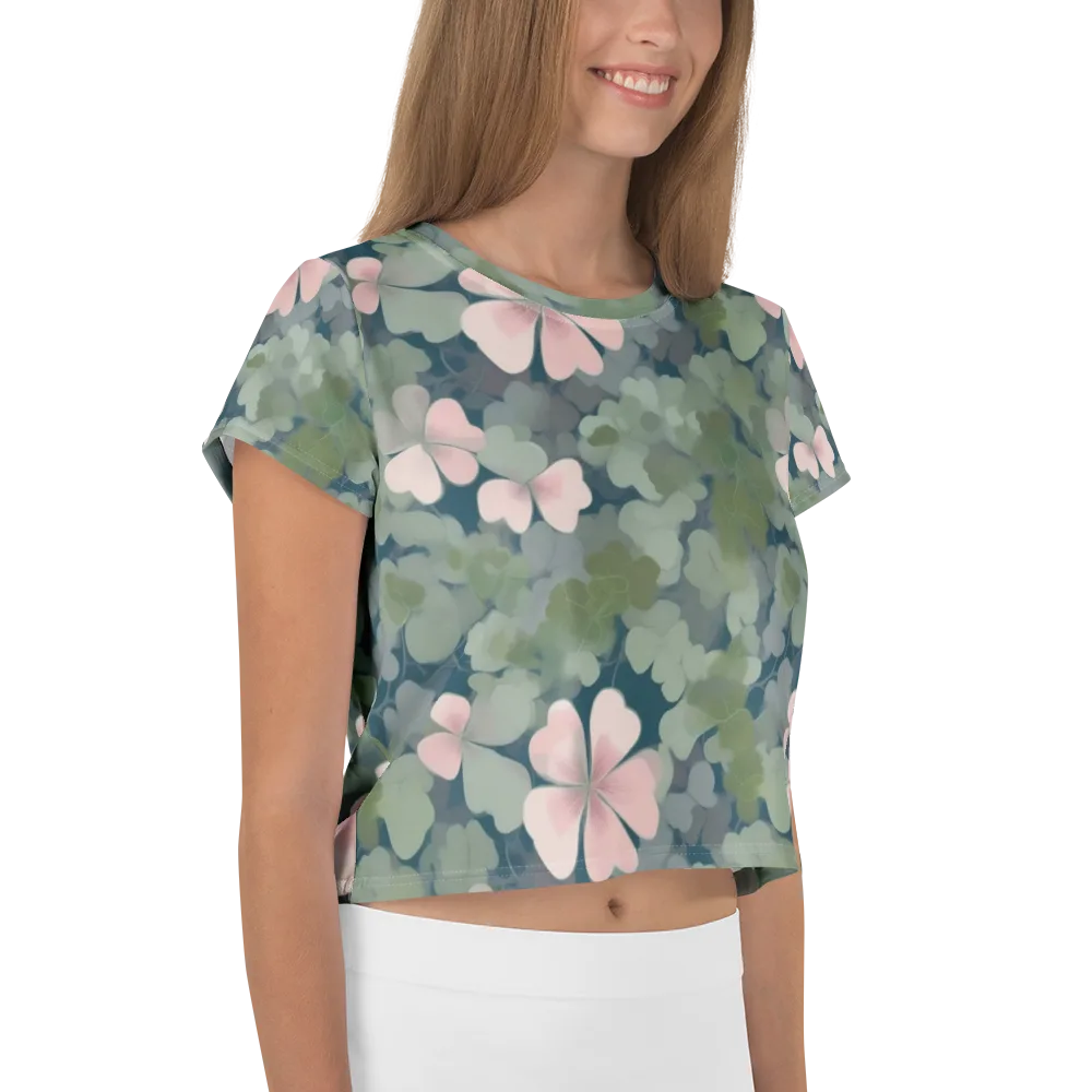 Moonlit Petal Drift on Crop Tee — Right