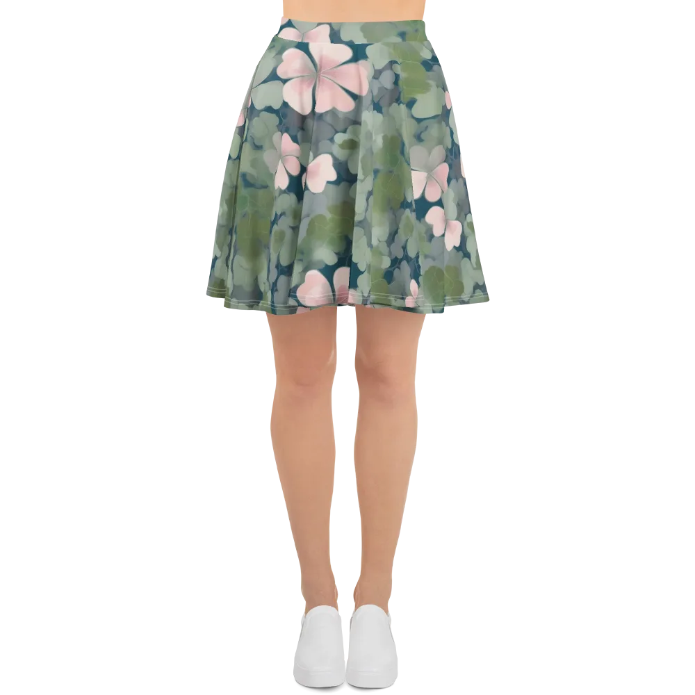 Moonlit Petal Drift on Skater Skirt — Front