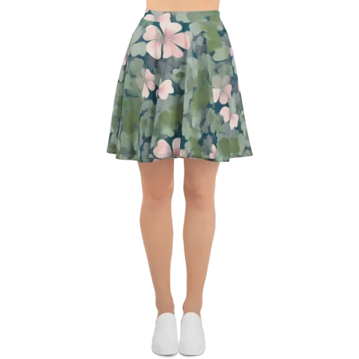 Moonlit Petal Drift on a Skater Skirt