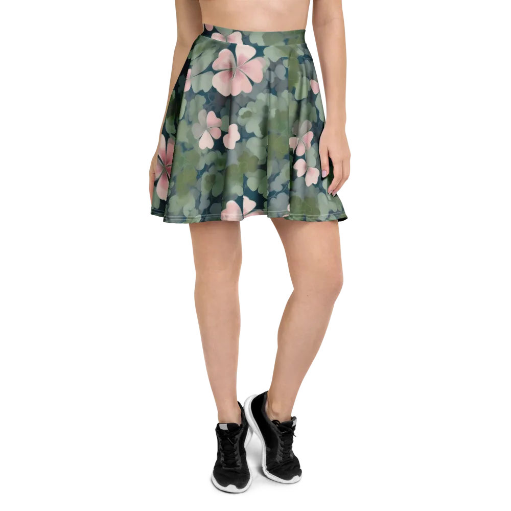 Moonlit Petal Drift on Skater Skirt — Front