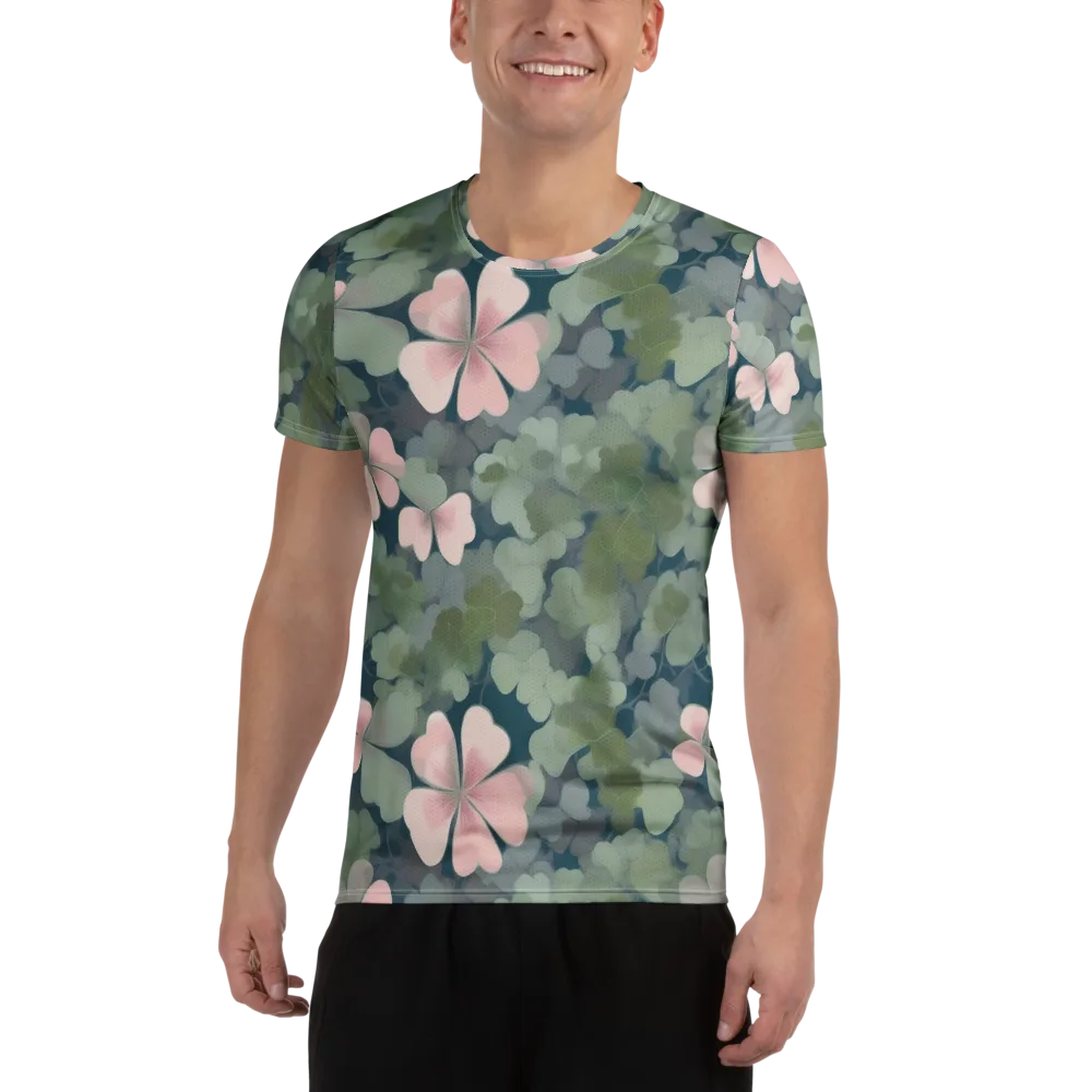 Moonlit Petal Drift on Men's Athletic T-Shirt — Front