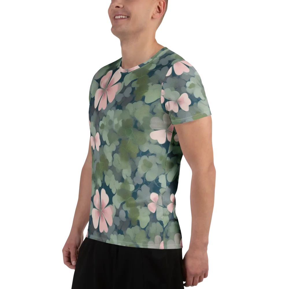 Moonlit Petal Drift on Men's Athletic T-Shirt — Left
