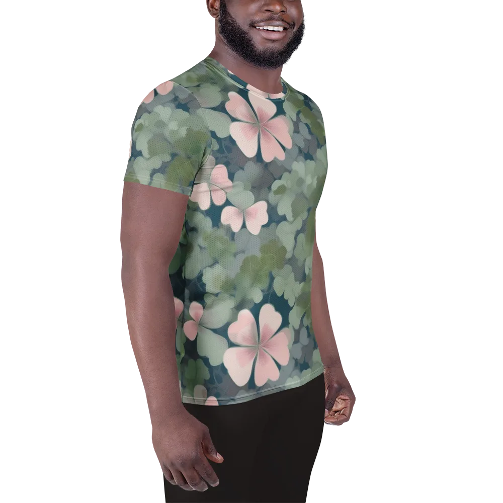 Moonlit Petal Drift on Men's Athletic T-Shirt — Right