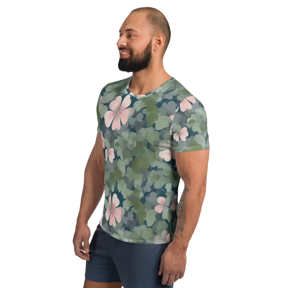 Moonlit Petal Drift on Men's Athletic T-Shirt — Left