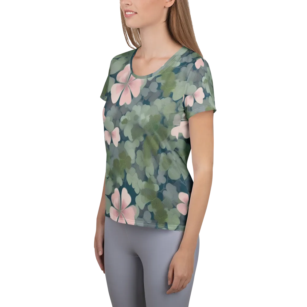 Moonlit Petal Drift on Women's Athletic T-Shirt — Left