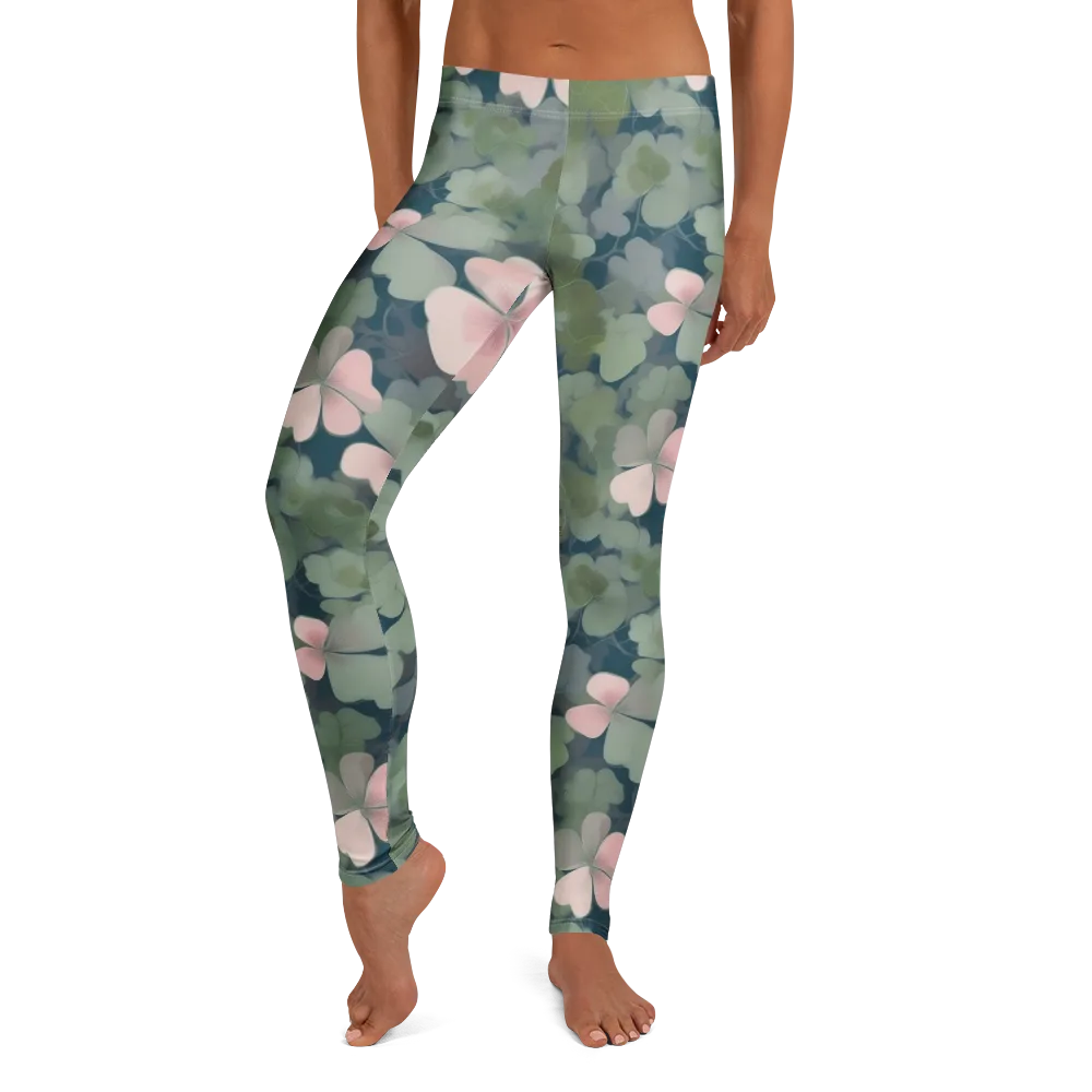 Moonlit Petal Drift on Leggings — Front