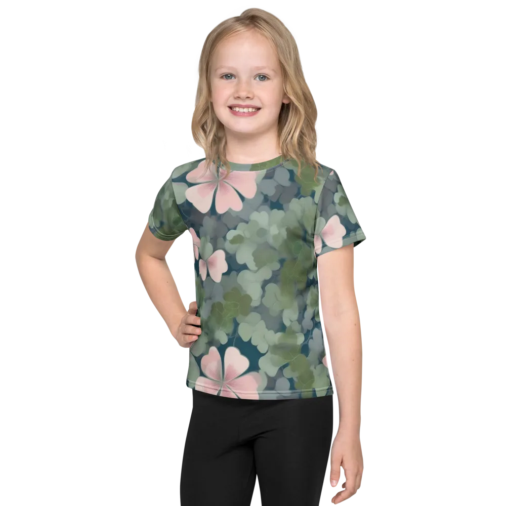 Moonlit Petal Drift on Kids Crew Neck T-Shirt — Front