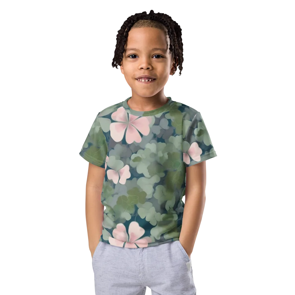 Moonlit Petal Drift on Kids Crew Neck T-Shirt — Front