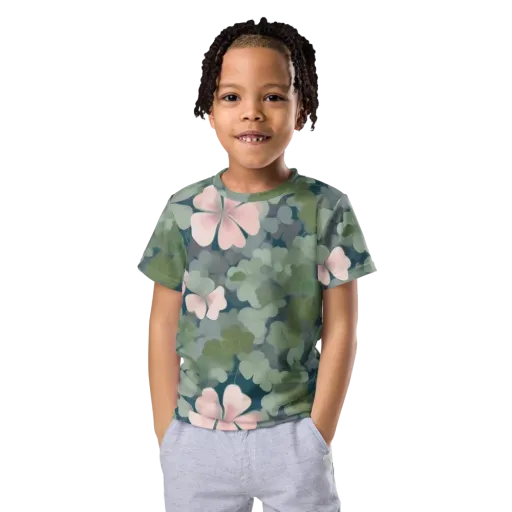 Moonlit Petal Drift on a Kids Crew Neck T-Shirt