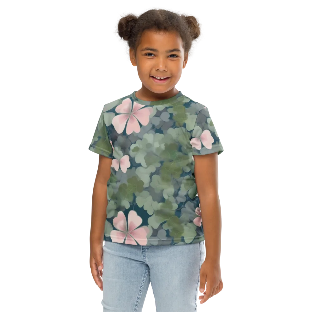 Moonlit Petal Drift on Kids Crew Neck T-Shirt — Front