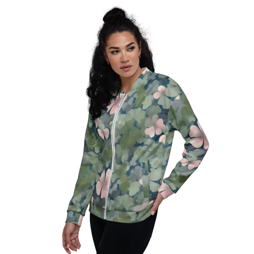 Moonlit Petal Drift on Bomber Jacket — Left