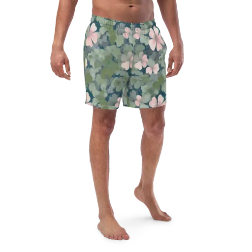 Moonlit Petal Drift on a Swim Trunks