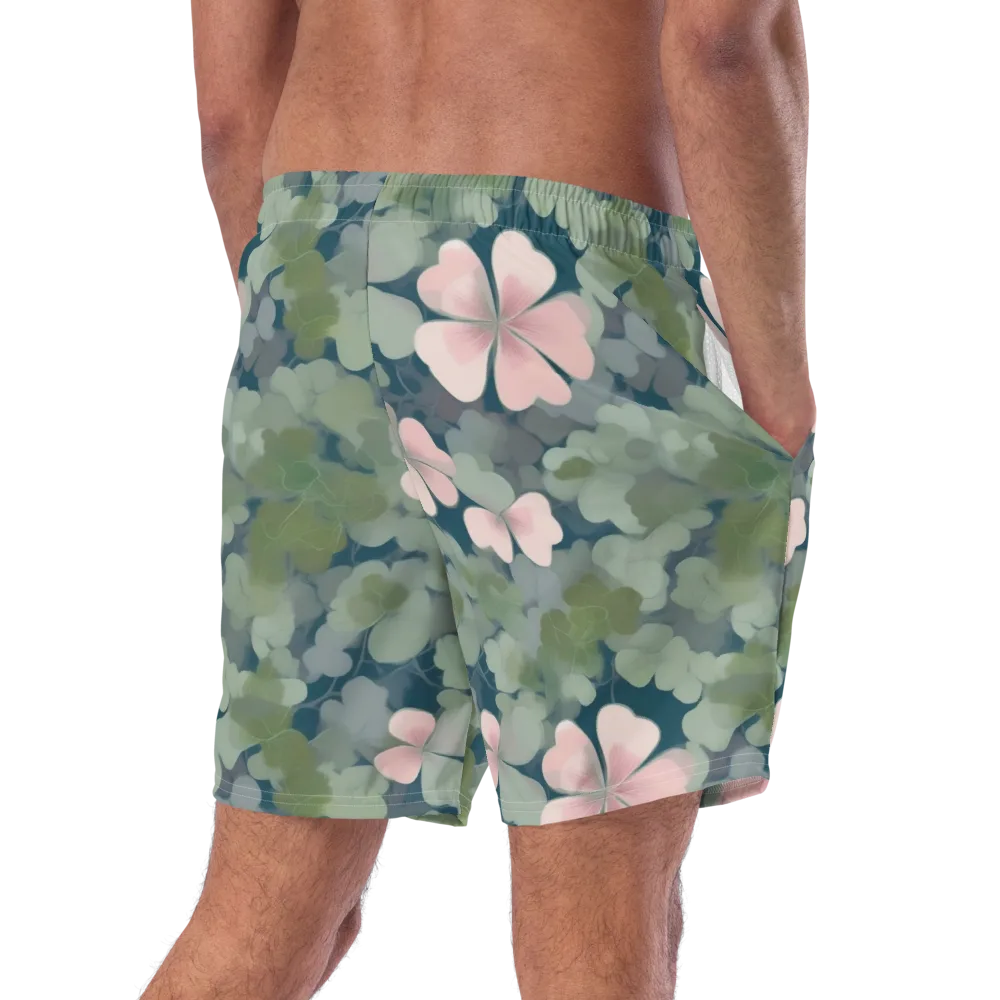 Moonlit Petal Drift on Swim Trunks — Right Back