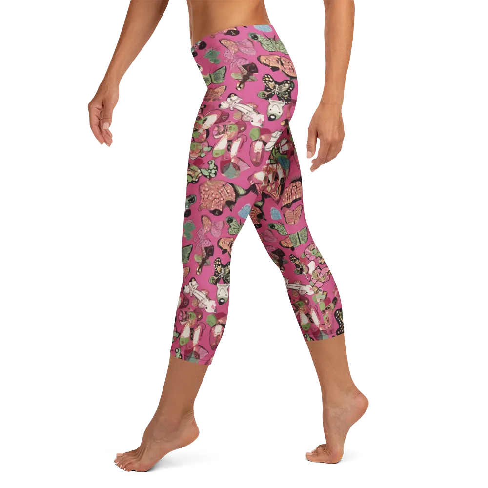 Rosebud Menagerie on Capri Leggings — Left