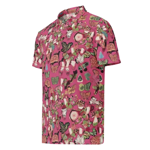 Rosebud Menagerie on a Men's Slim Fit Polo Shirt
