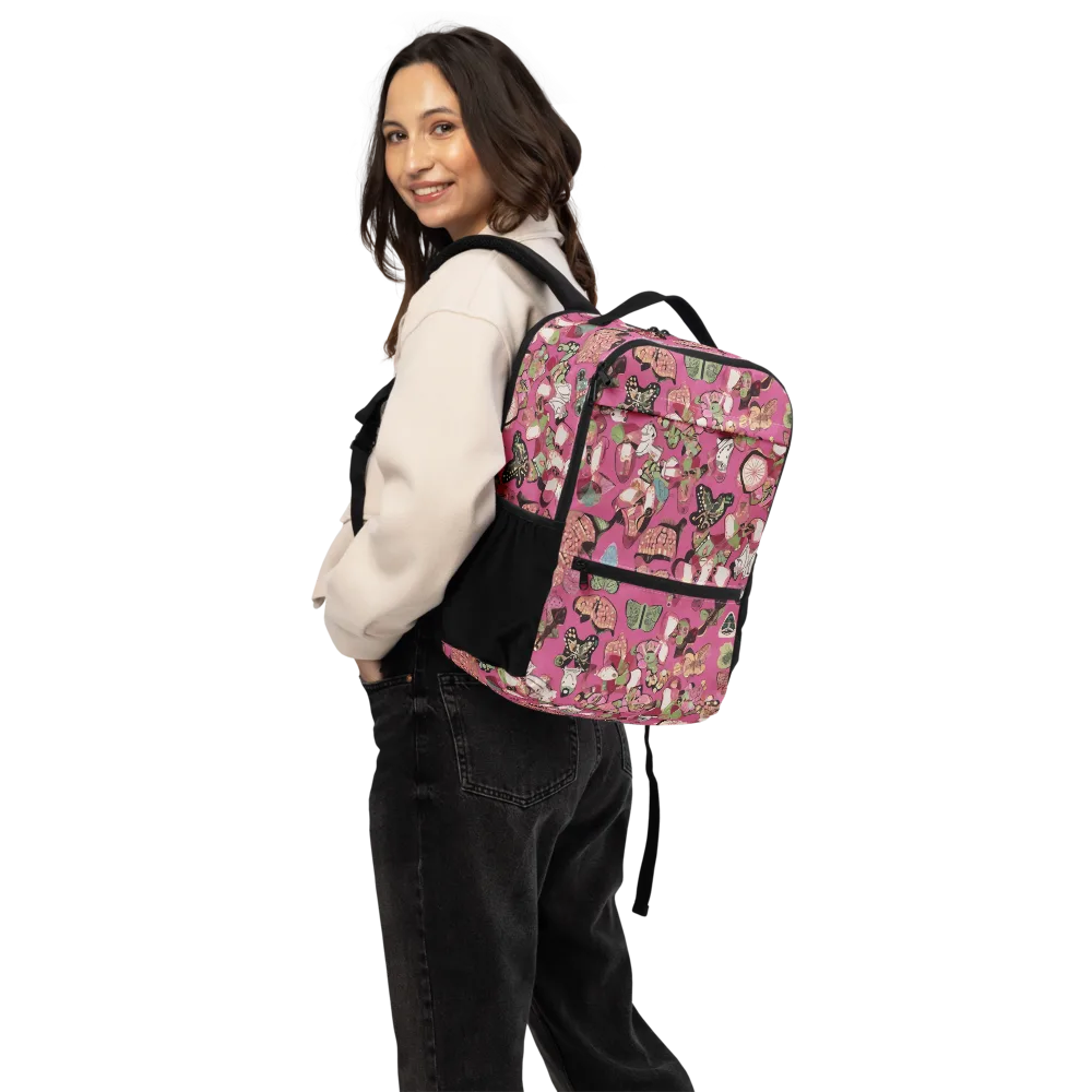 Rosebud Menagerie on Utility Backpack — Back