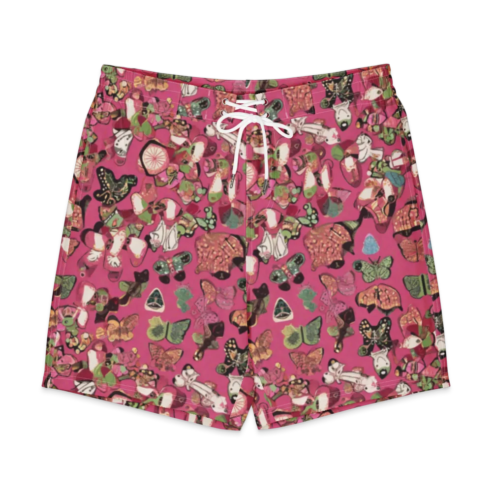 Rosebud Menagerie on Men's Board Shorts — Front