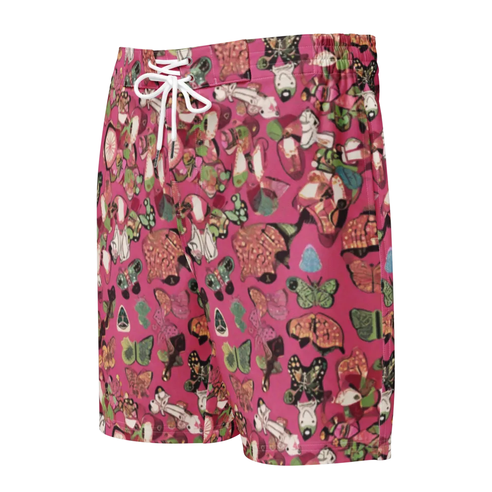 Rosebud Menagerie on Men's Board Shorts — Front