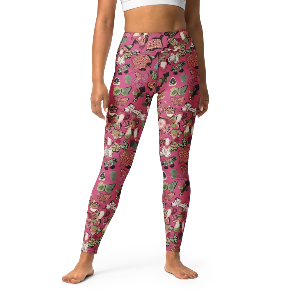 Rosebud Menagerie on Yoga Leggings — Front