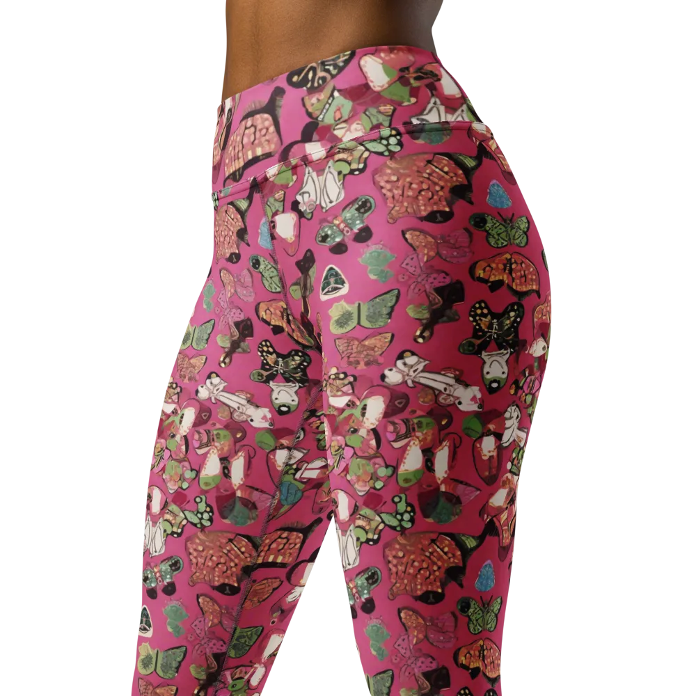 Rosebud Menagerie on Yoga Leggings — Left Front