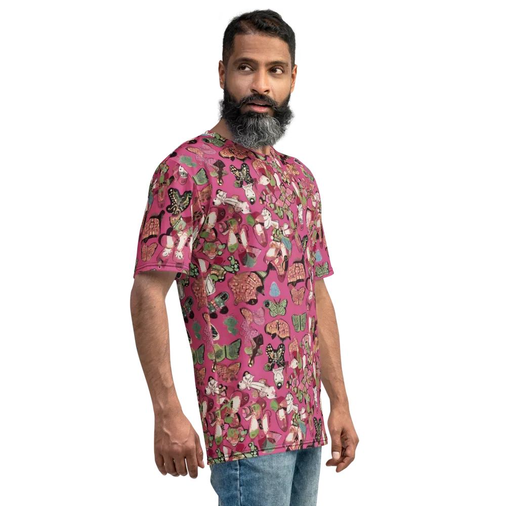 Rosebud Menagerie on Men's Crew Neck T-Shirt — Right