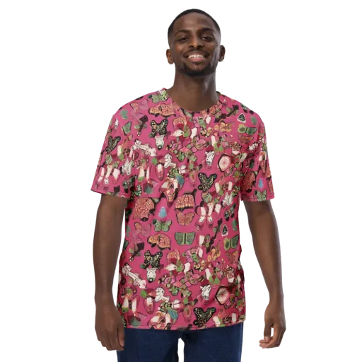 Rosebud Menagerie on a Men's Crew Neck T-Shirt