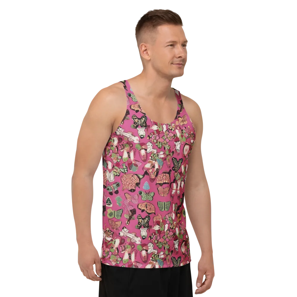Rosebud Menagerie on Men's Tank Top — Right Front