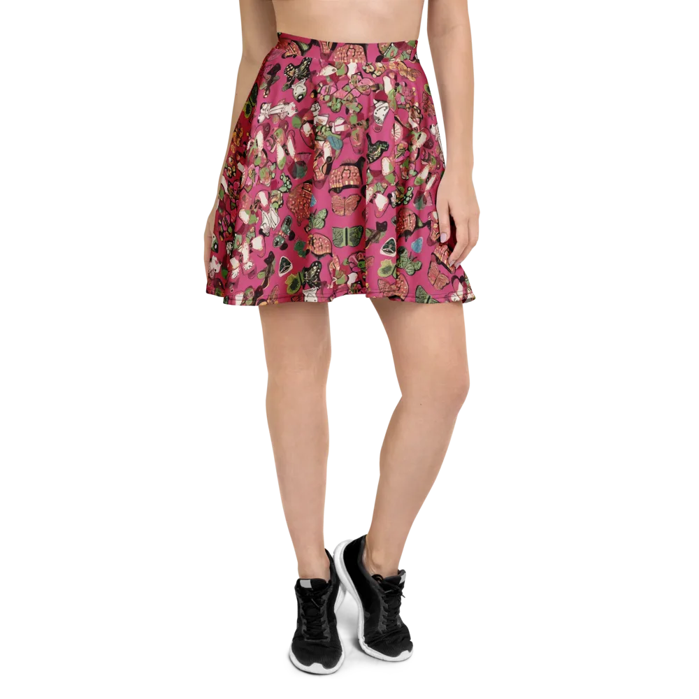 Rosebud Menagerie on Skater Skirt — Front