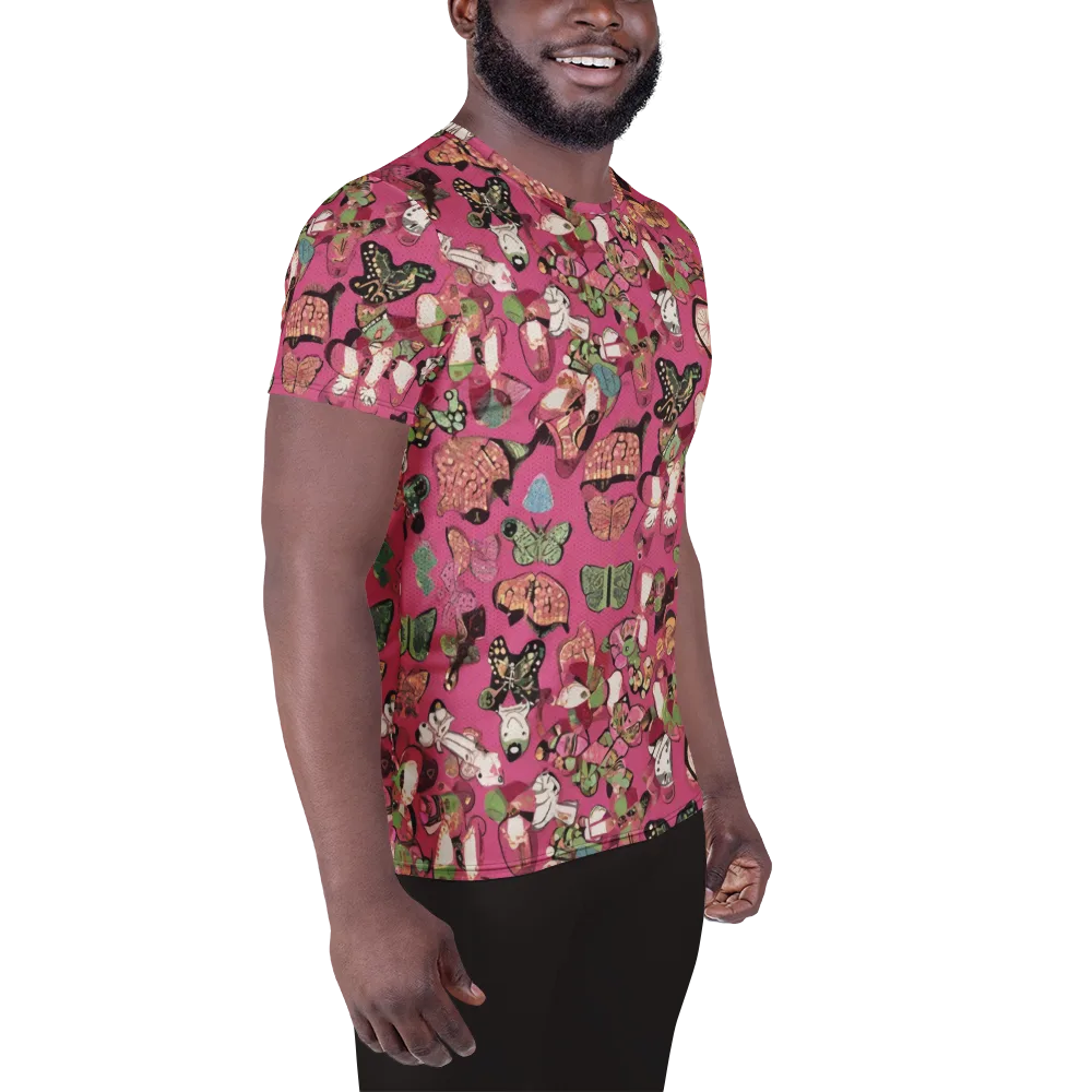 Rosebud Menagerie on Men's Athletic T-Shirt — Right