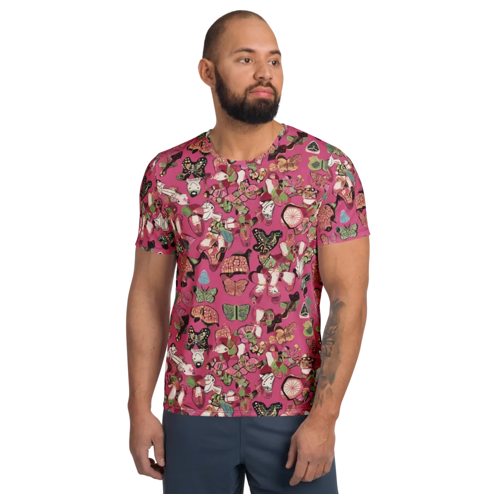 Rosebud Menagerie on Men's Athletic T-Shirt — Front