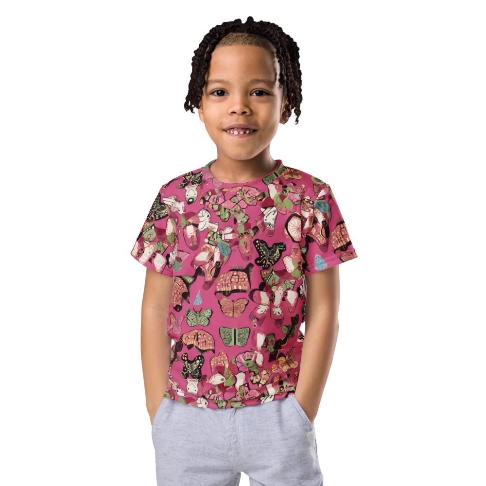 Rosebud Menagerie on Kids Crew Neck T-Shirt — Front