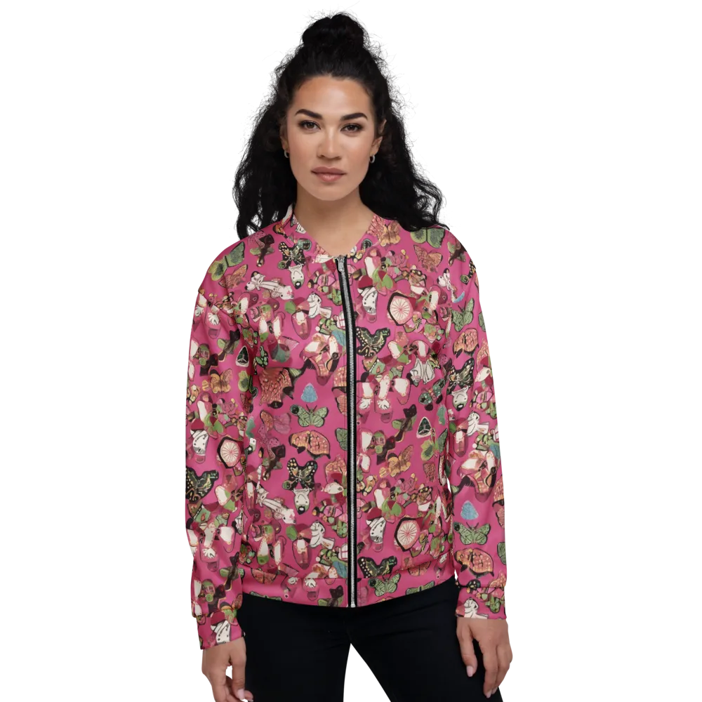 Rosebud Menagerie on Bomber Jacket — Front