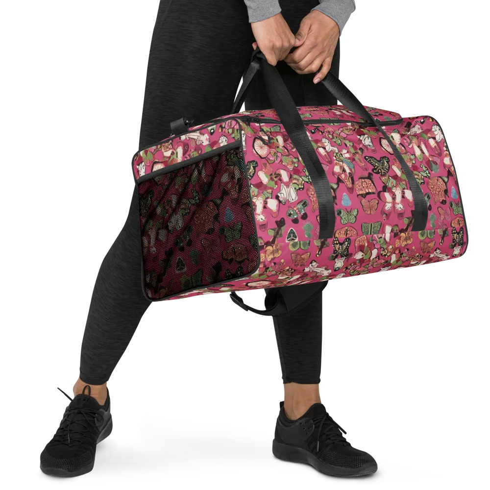 Rosebud Menagerie on Duffle Bag — Right Front
