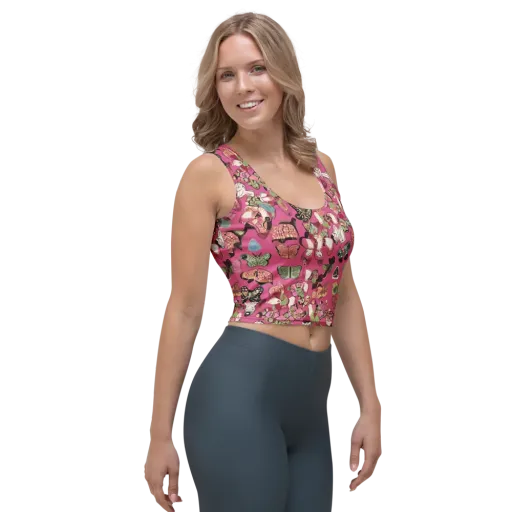 Rosebud Menagerie on a Crop Top